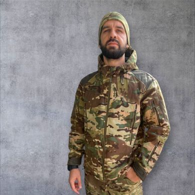 Куртка флисовая тактическая HOOD с накладками мультикам , S