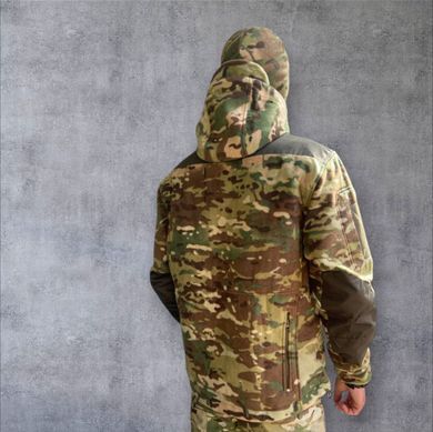 Куртка флисовая тактическая HOOD с накладками мультикам , S