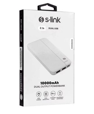 Power Bank S-Link 10000 mAh, белый